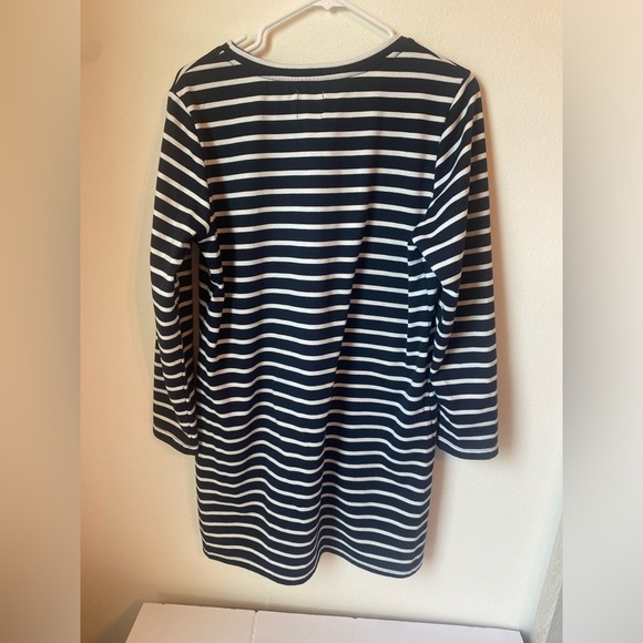 Women's Medium 100% Cotton Long Sleeved Striped Mini Dress Or Tunic - Picture 2 of 6